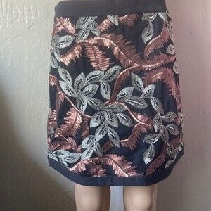 RENAMED WOMEN’S SEQUENCE BRONZE SPARKLY EMBROIDERED MINI SKIRT (L)